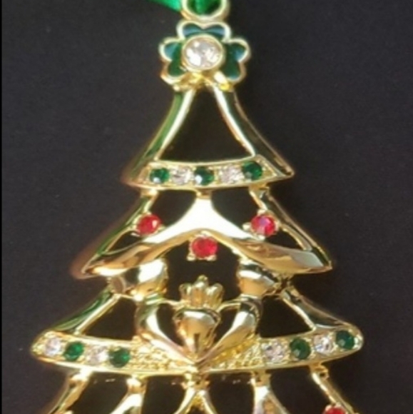 Gold Celtic Claddagh Christmas Tree Ornament Irish - Picture 8 of 9